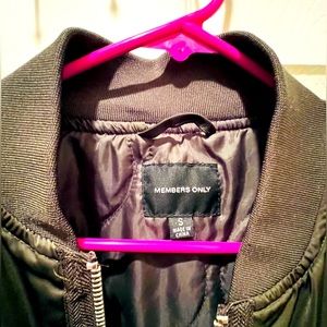 MEMBERS ONLY W S bomber oversized coat zip up jacket forest green